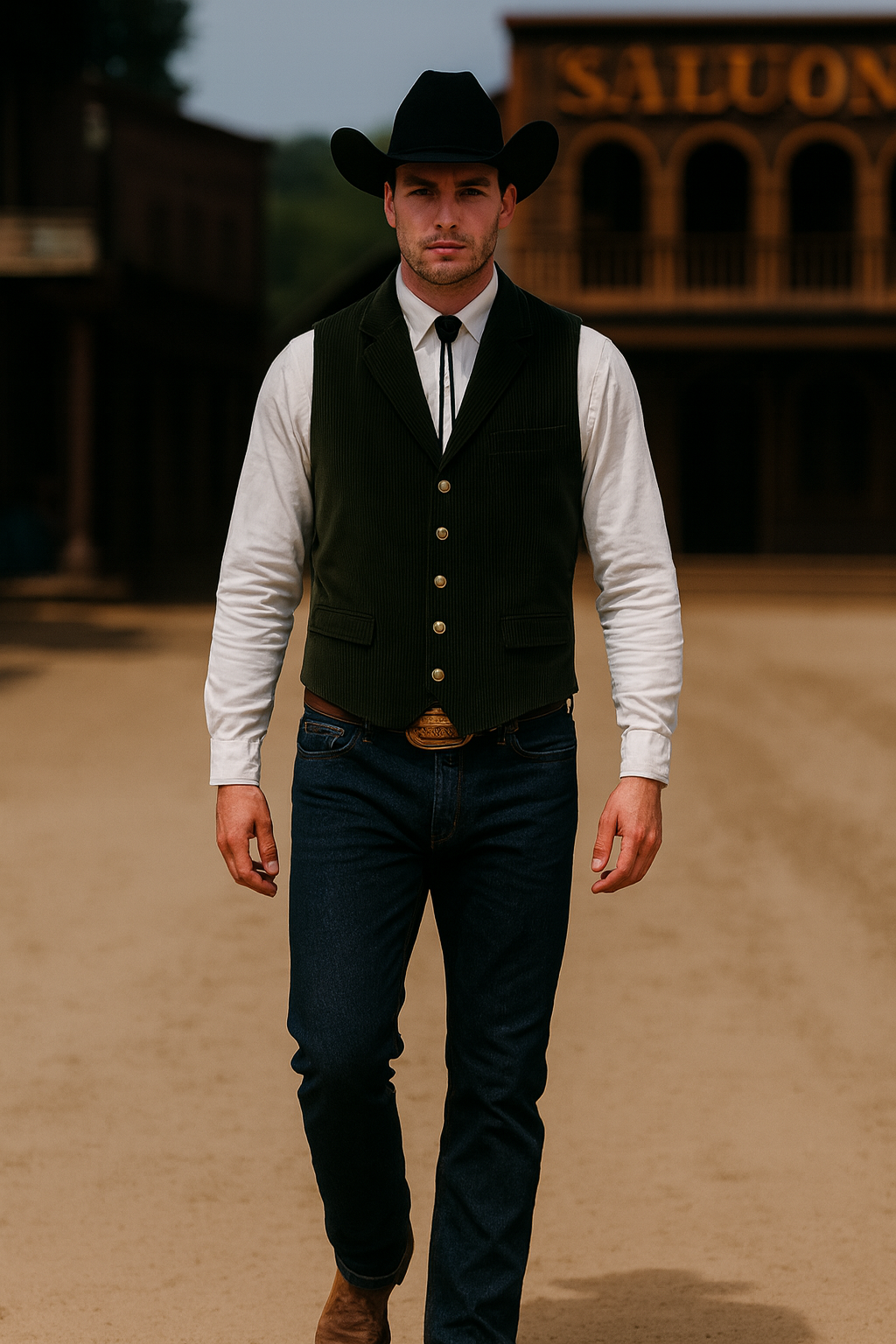 Not My First Corduroy Vest - Forest Green