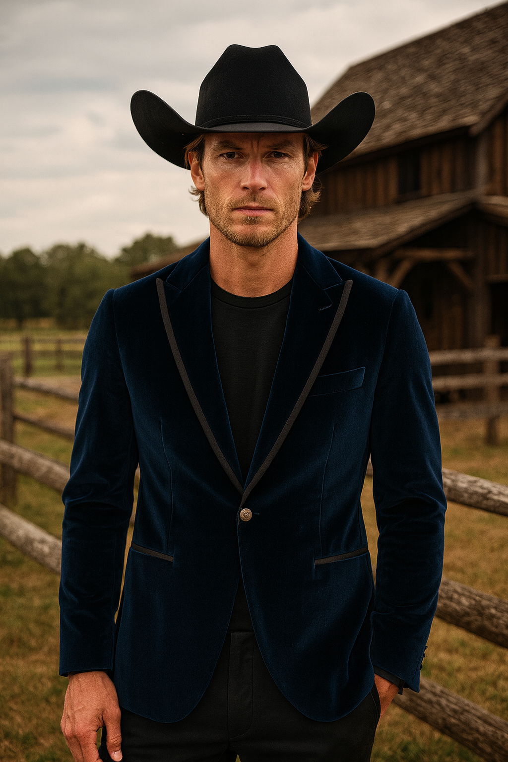 Not My First Velour Cocktail Jacket - Smooth Navy