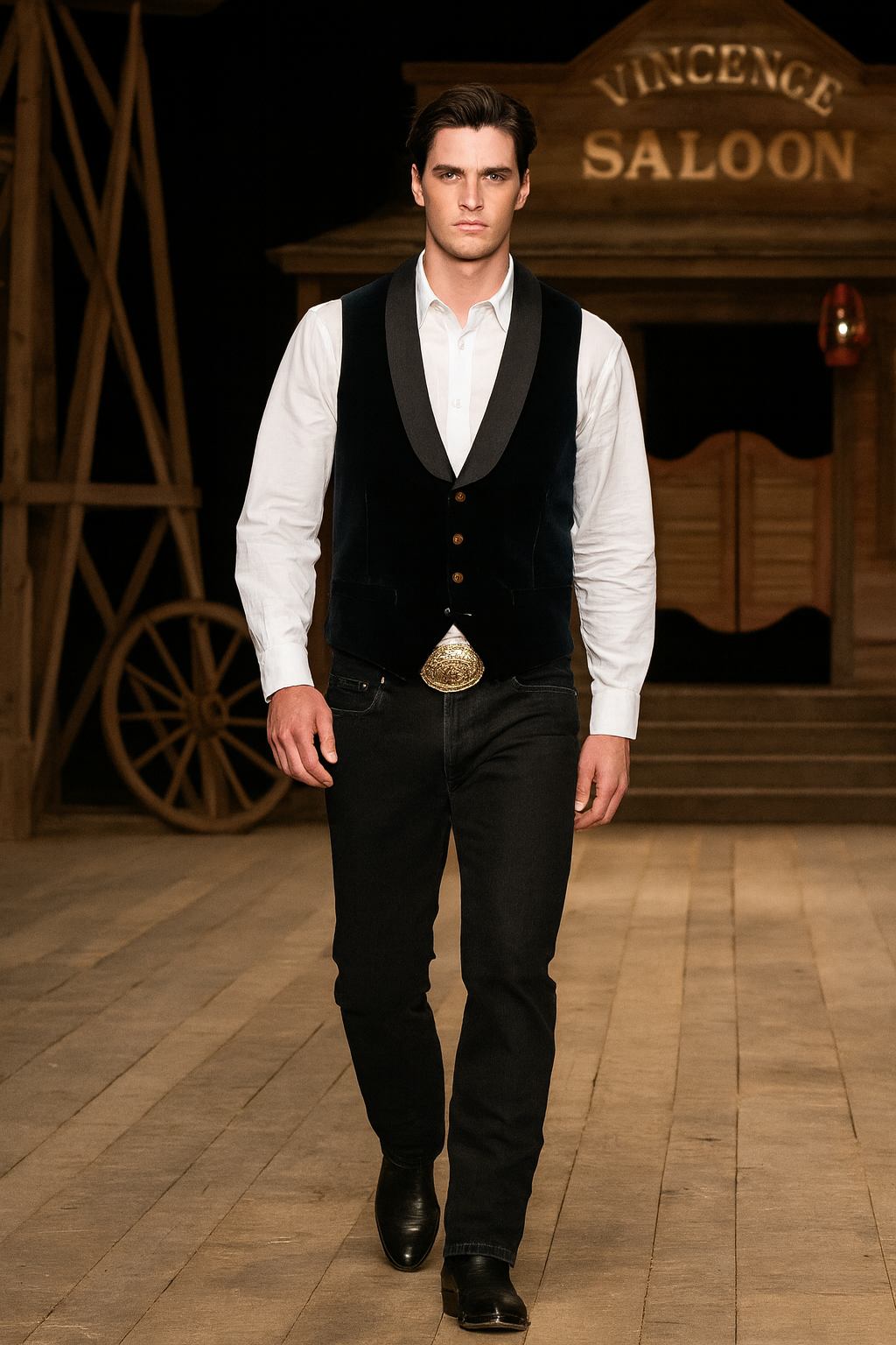 Not My First Velour Cocktail Vest - Smooth Navy