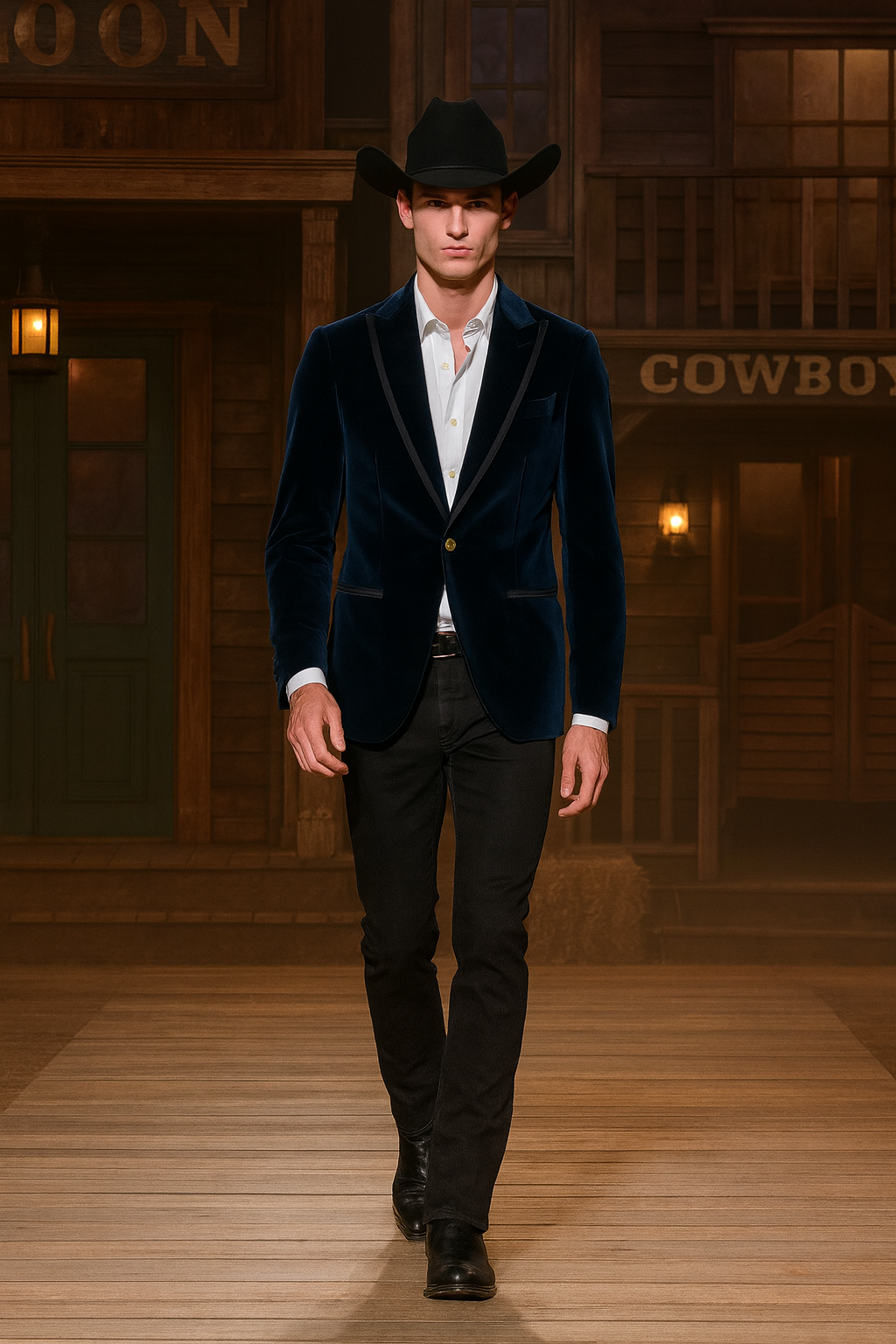 Not My First Velour Cocktail Jacket - Smooth Navy