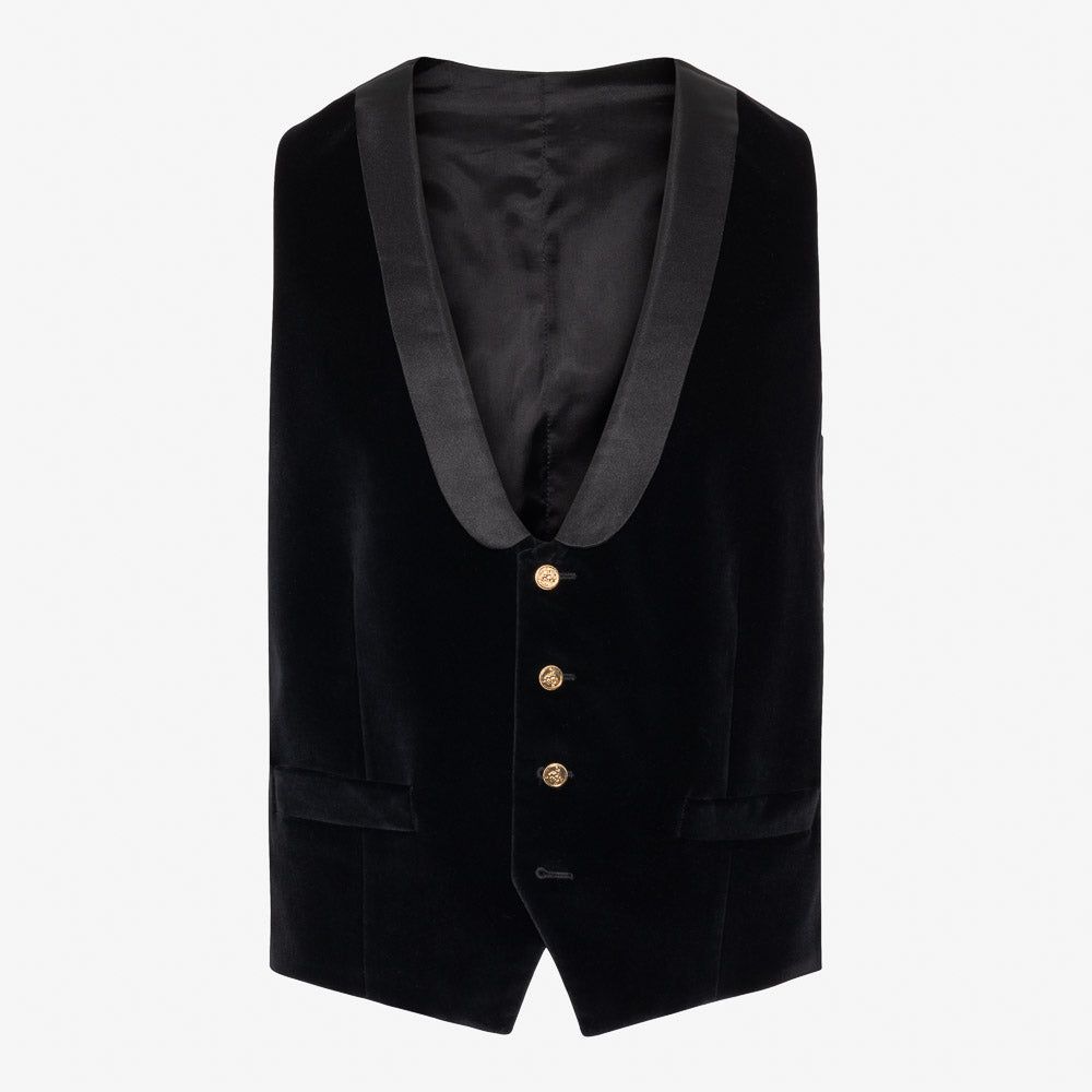 Not My First Velour Cocktail Vest - Pitch Black