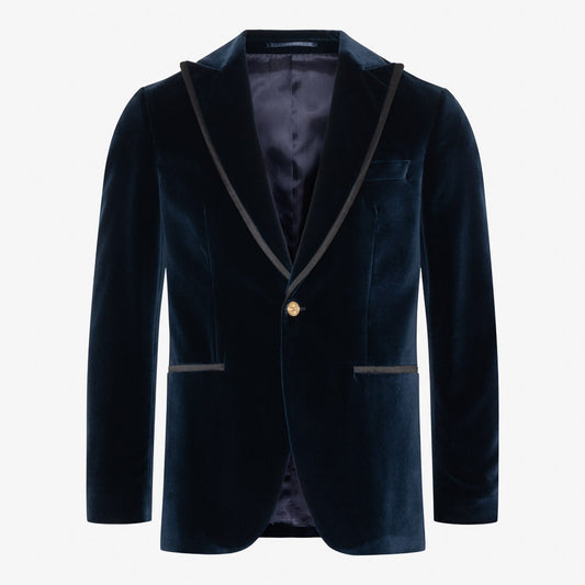 Not My First Velour Cocktail Jacket - Smooth Navy