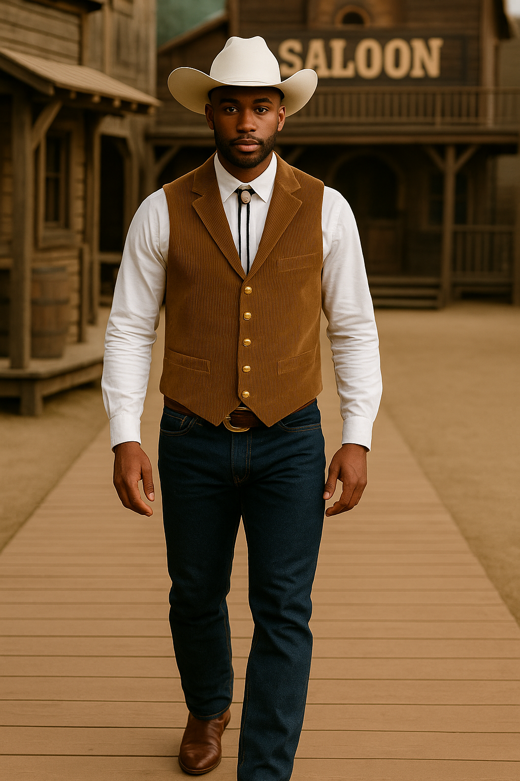 Not My First Corduroy Vest - Magical Brown