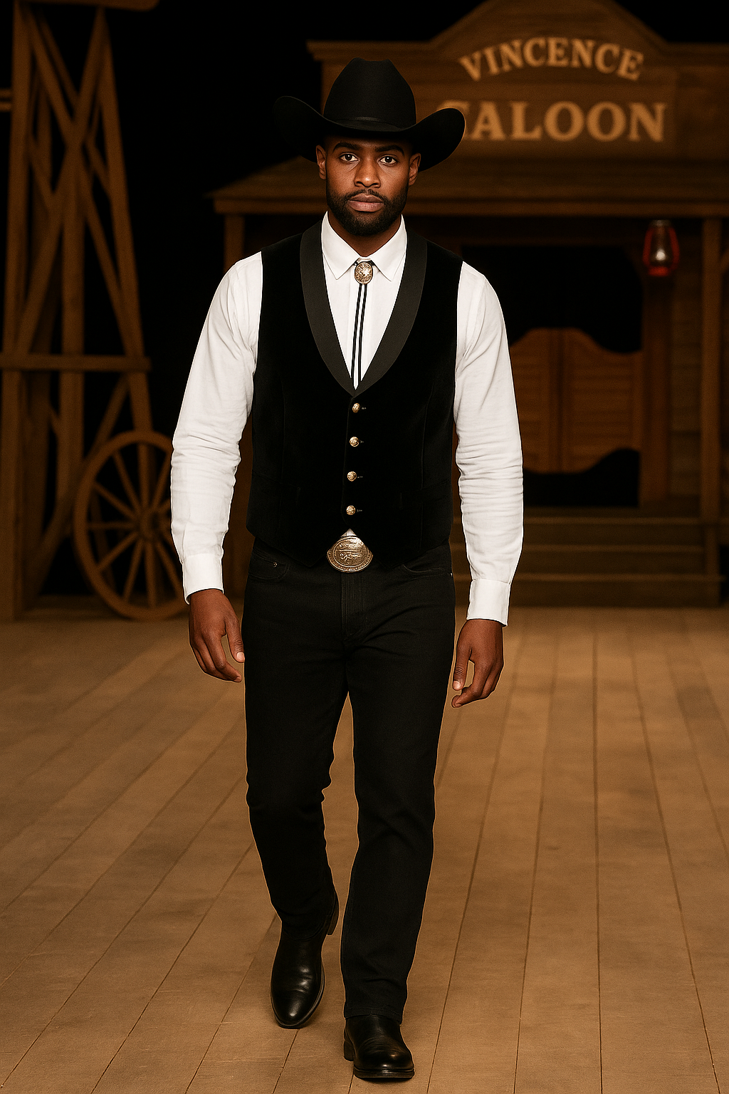 Not My First Velour Cocktail Vest - Pitch Black