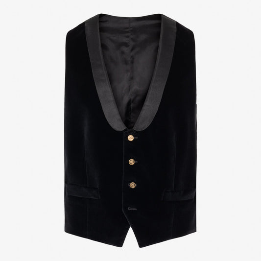Not My First Velour Cocktail Vest - Pitch Black