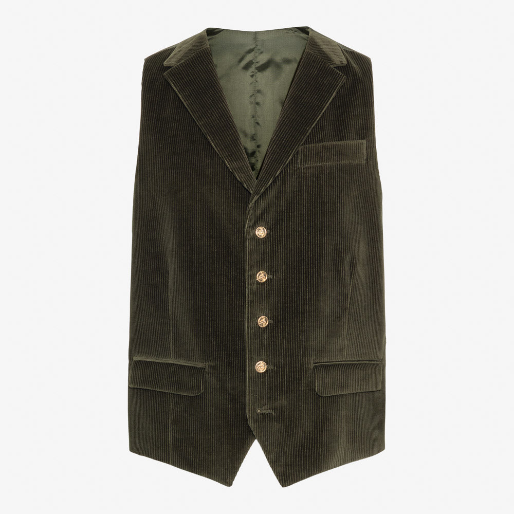 Not My First Corduroy Vest - Forest Green