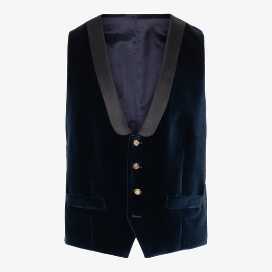 Not My First Velour Cocktail Vest - Smooth Navy